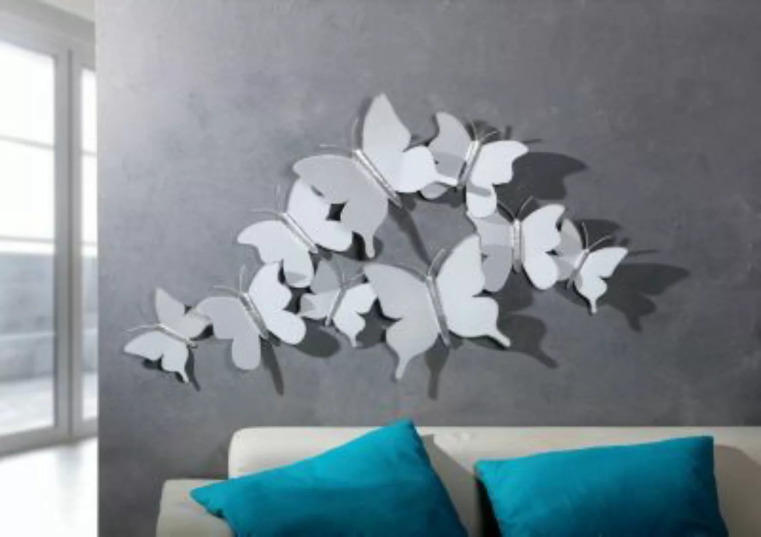 HOME Living Deko Schmetterlinge Wanddeko weiß-kombi günstig online kaufen