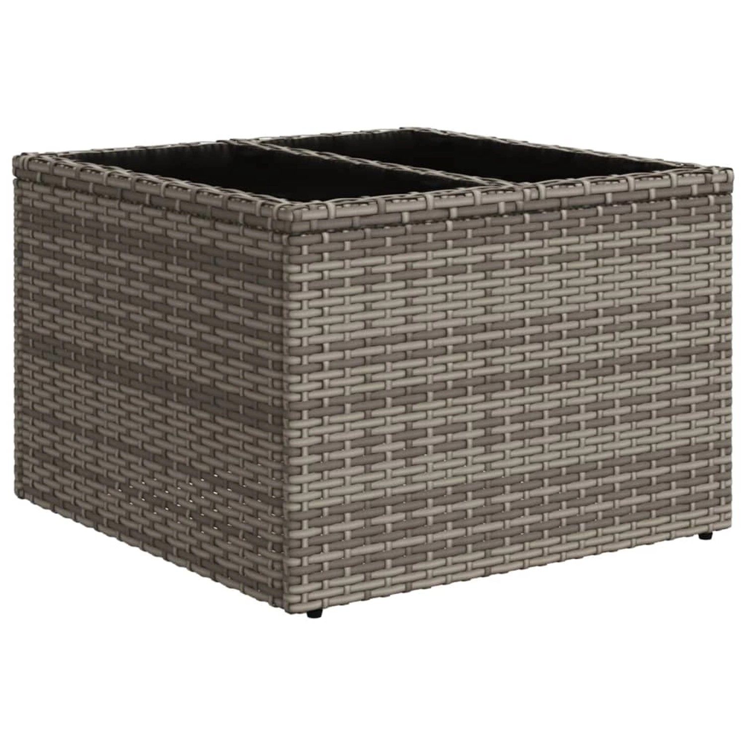 vidaXL Gartentisch mit Glasplatte Grau 55x55x37 cm Poly Rattan 366120 günstig online kaufen
