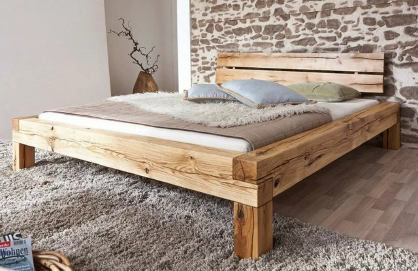 Casa Padrino Bett Casa Padrino Luxus Doppelbett Naturfarben - Verschiedene günstig online kaufen