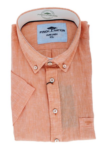 FYNCH-HATTON Kurzarmhemd Premium Linen, B.D., 1/2 sunny orange günstig online kaufen