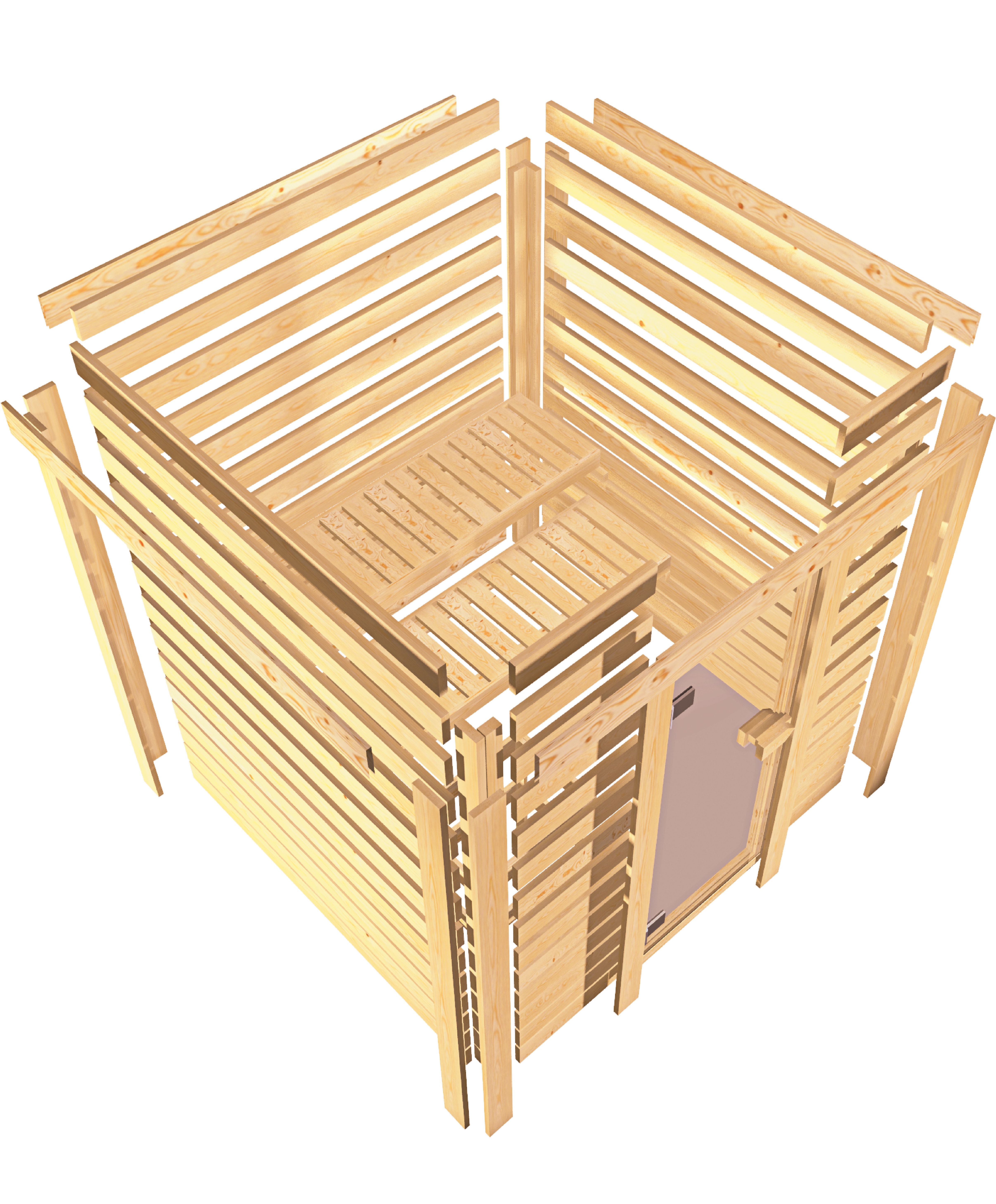 welltime Sauna »Jacky«, mit bronzierter Ganzglastür, für bis zu 3 Personen günstig online kaufen