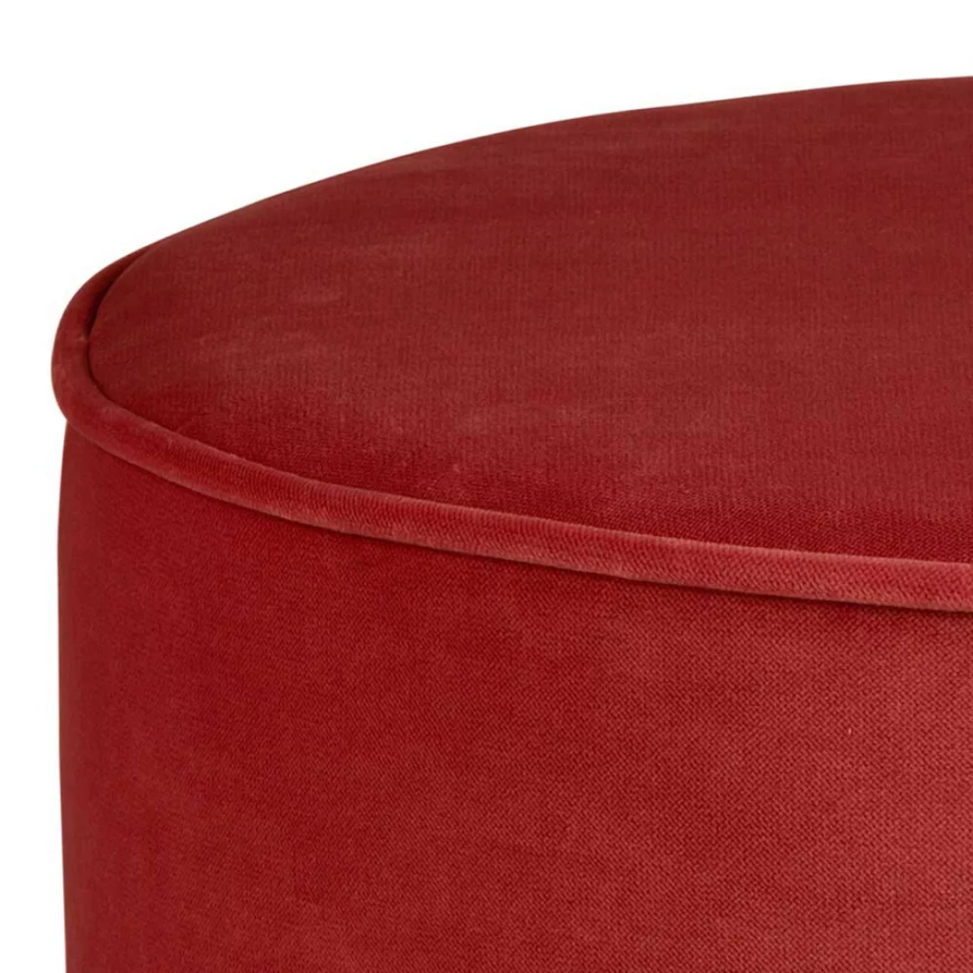 Pouf in Rot Samt günstig online kaufen