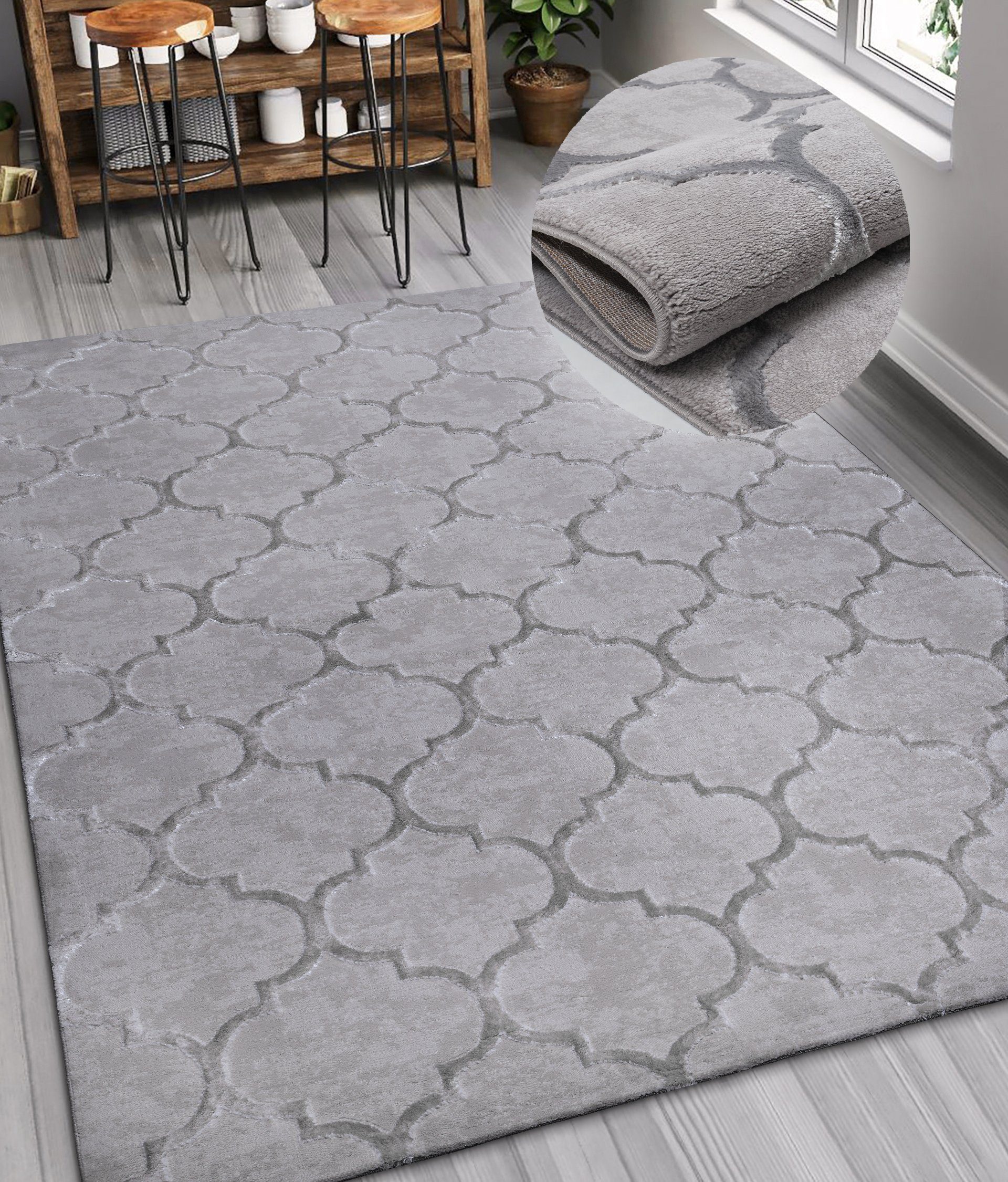 my home Teppich Badra Kurzflor, rechteckig, günstig online kaufen