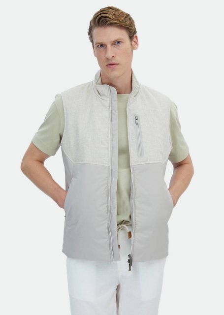 RAMSEY Daunenjacke Beige 100% Leinen Web Pufferweste günstig online kaufen