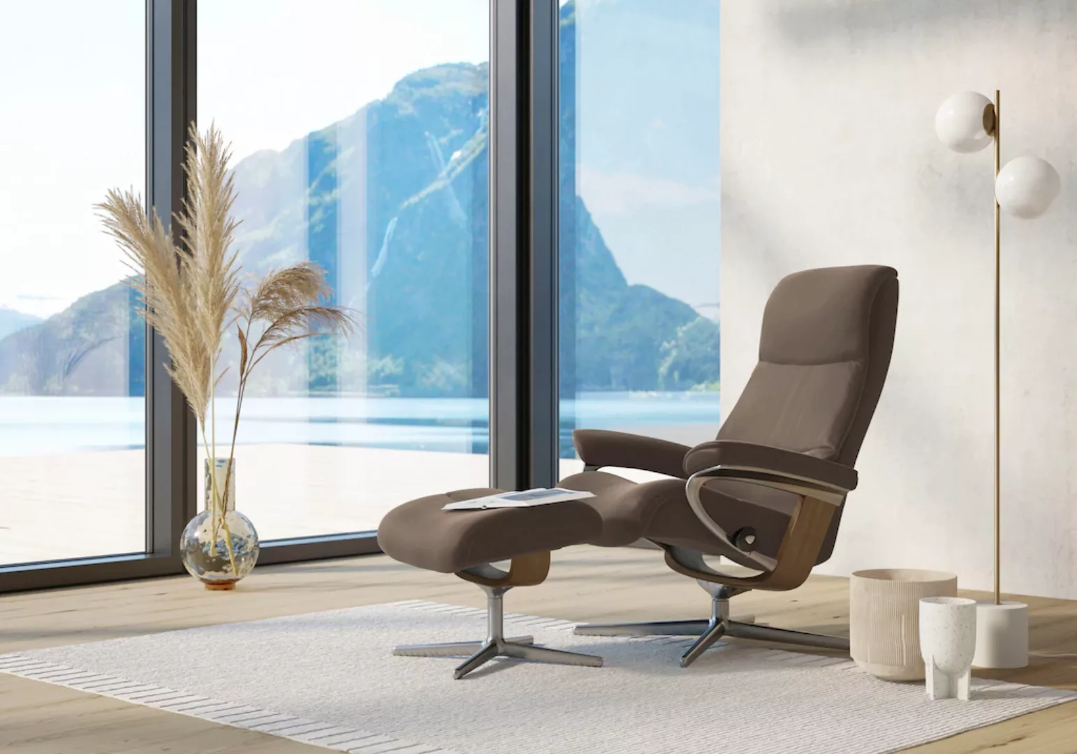 Stressless Relaxsessel "View", mit Cross Base, Größe S, M & L, Holzakzent E günstig online kaufen