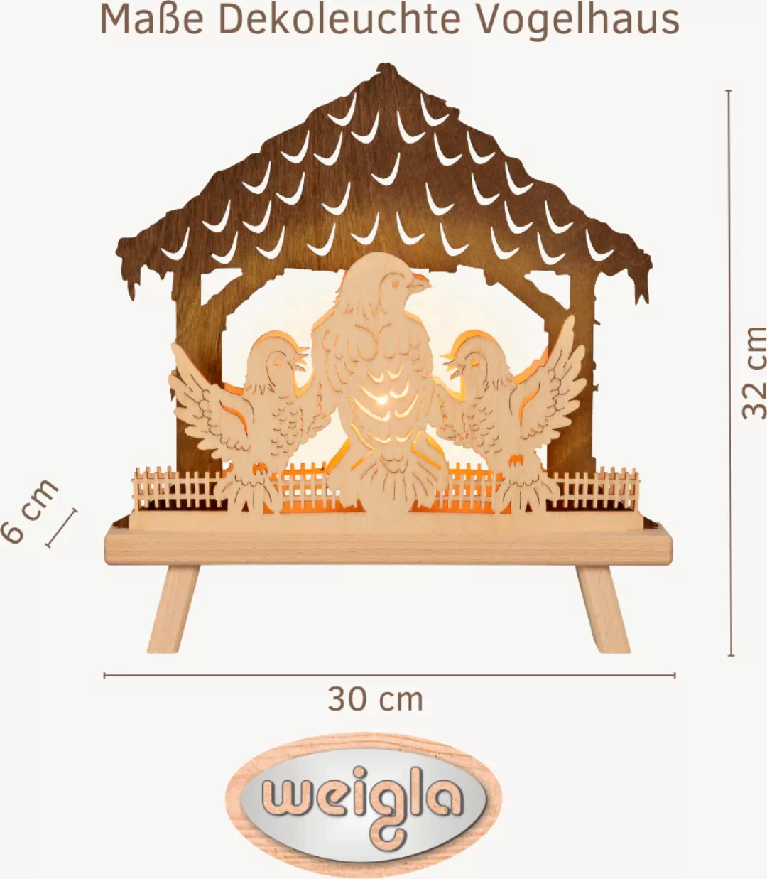 Weigla Lichterbogen "Vogelhaus, Dekoleuchte, NATUR-BRAUN, Winterdeko, Herbs günstig online kaufen