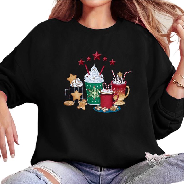 MC Star Weihnachtssweatshirt Weihnachtshemden für Damen Merry Christmas Can günstig online kaufen