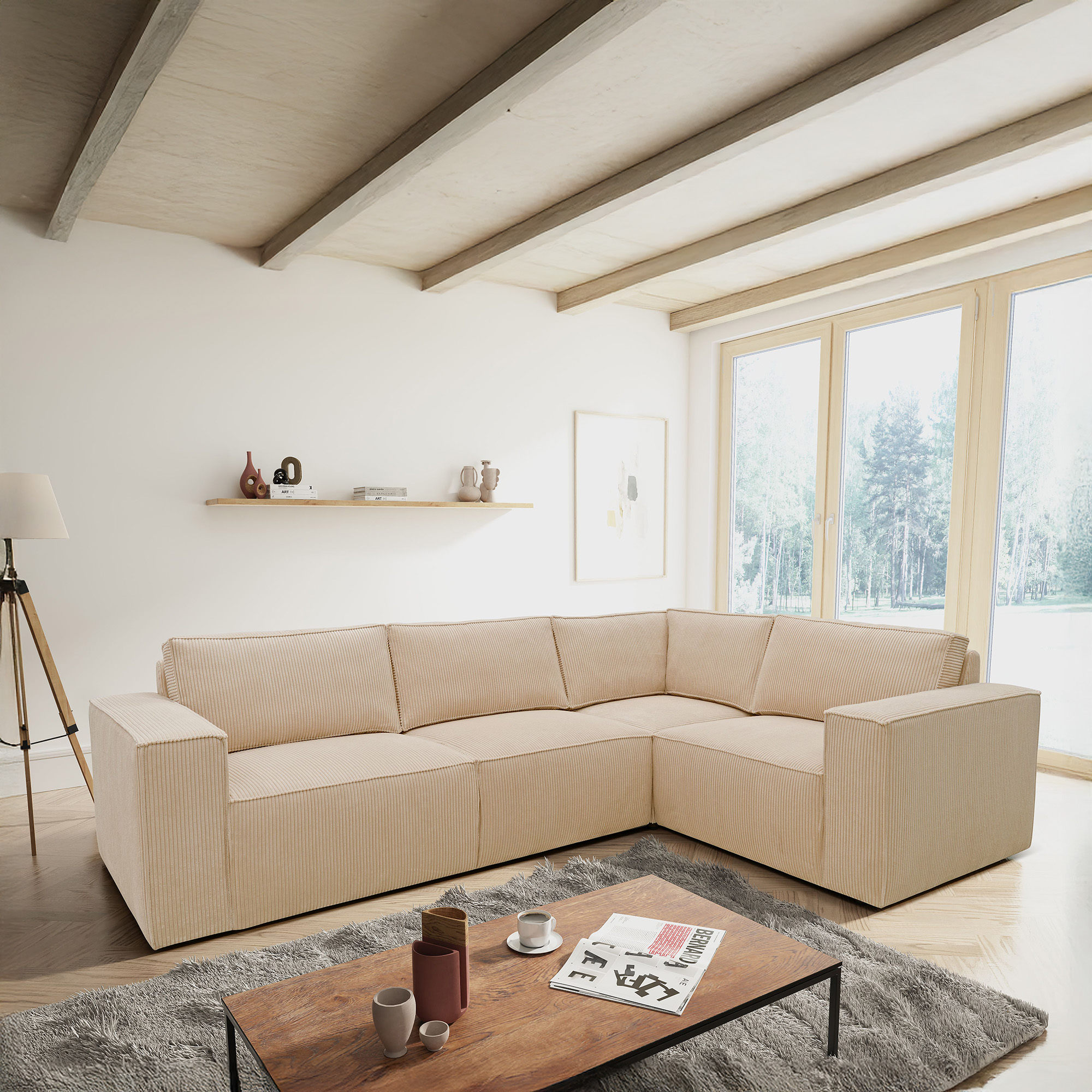 Ecksofa 101 017, Sofa, L-Form, Cord-Sofa, Couch, Polsterecke, Eckcouch, 277 günstig online kaufen