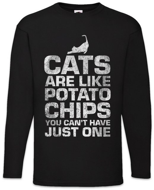 Urban Backwoods Langarmshirt Cats Are Like Potato Chips Langarm T-Shirt You günstig online kaufen