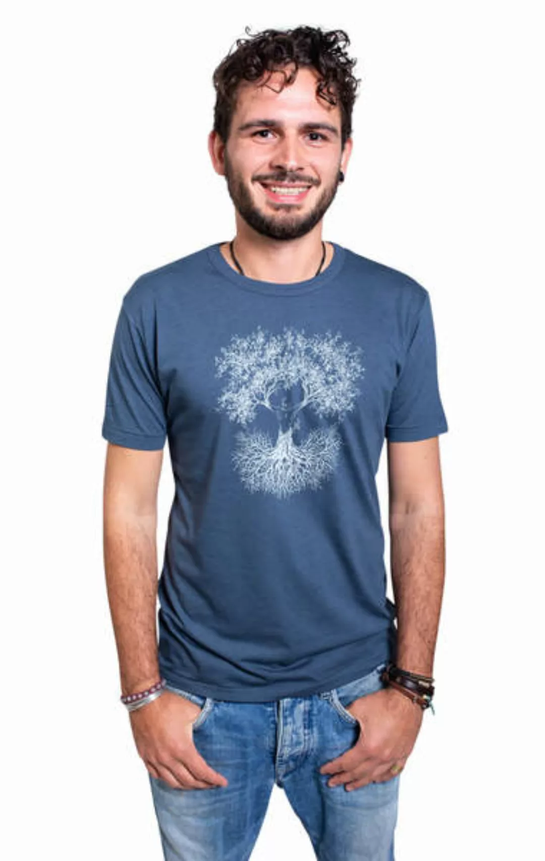 Bambus Shirt Fairwear Für Herren "Fusion" In Denim Blue günstig online kaufen