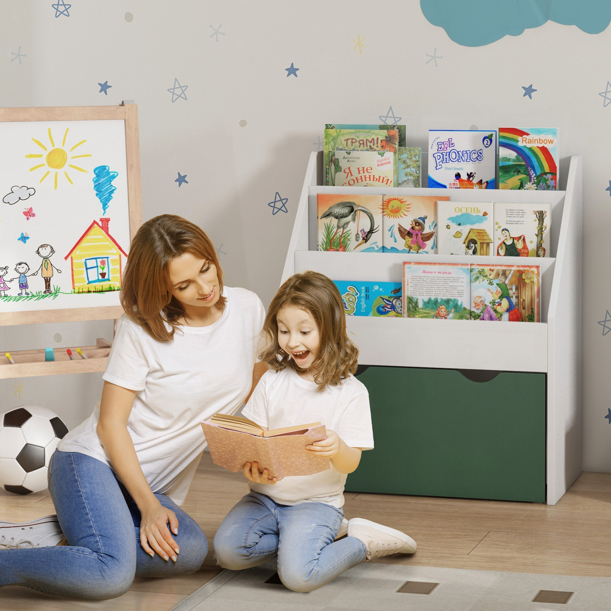 AIYAPLAY Kinderbuchregal für Bücher und Spielzeug, Mehrzweck-Aufbewahrung m günstig online kaufen