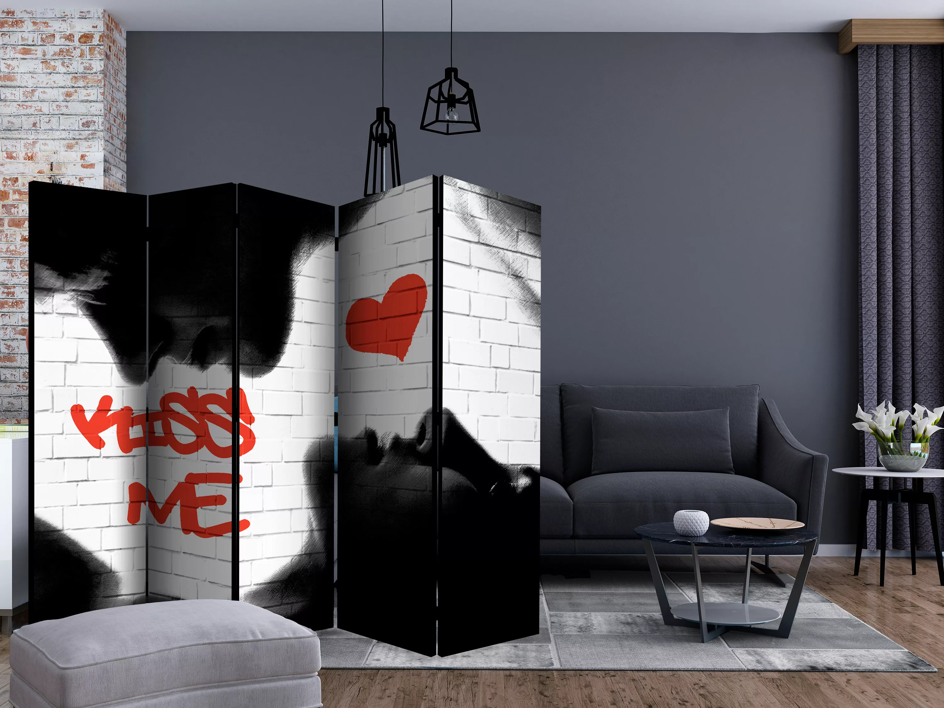 5-teiliges Paravent - Kiss Me Ii [room Dividers] günstig online kaufen