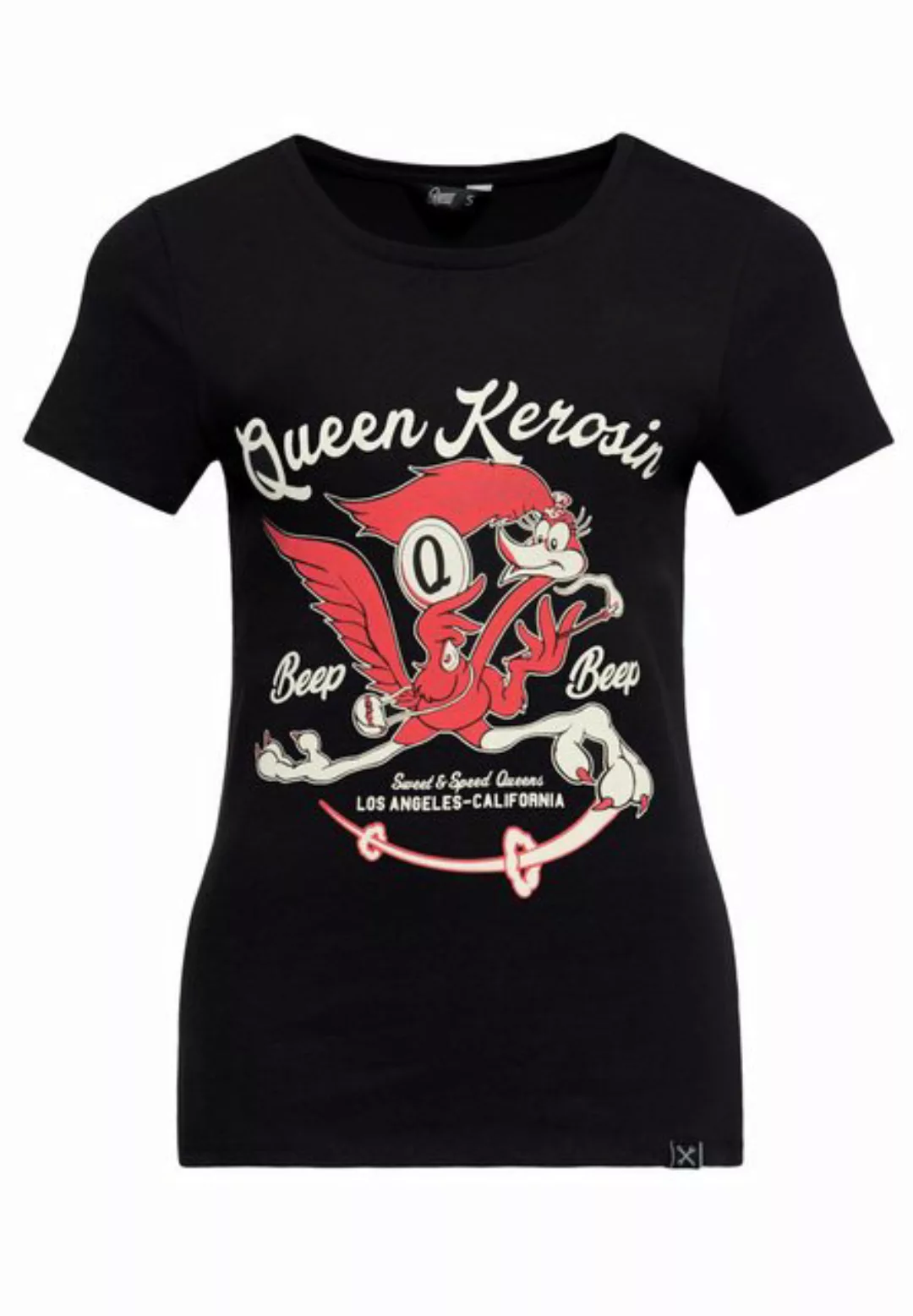 QueenKerosin T-Shirt Beep Beep mit Vintage Comic-Artwork günstig online kaufen