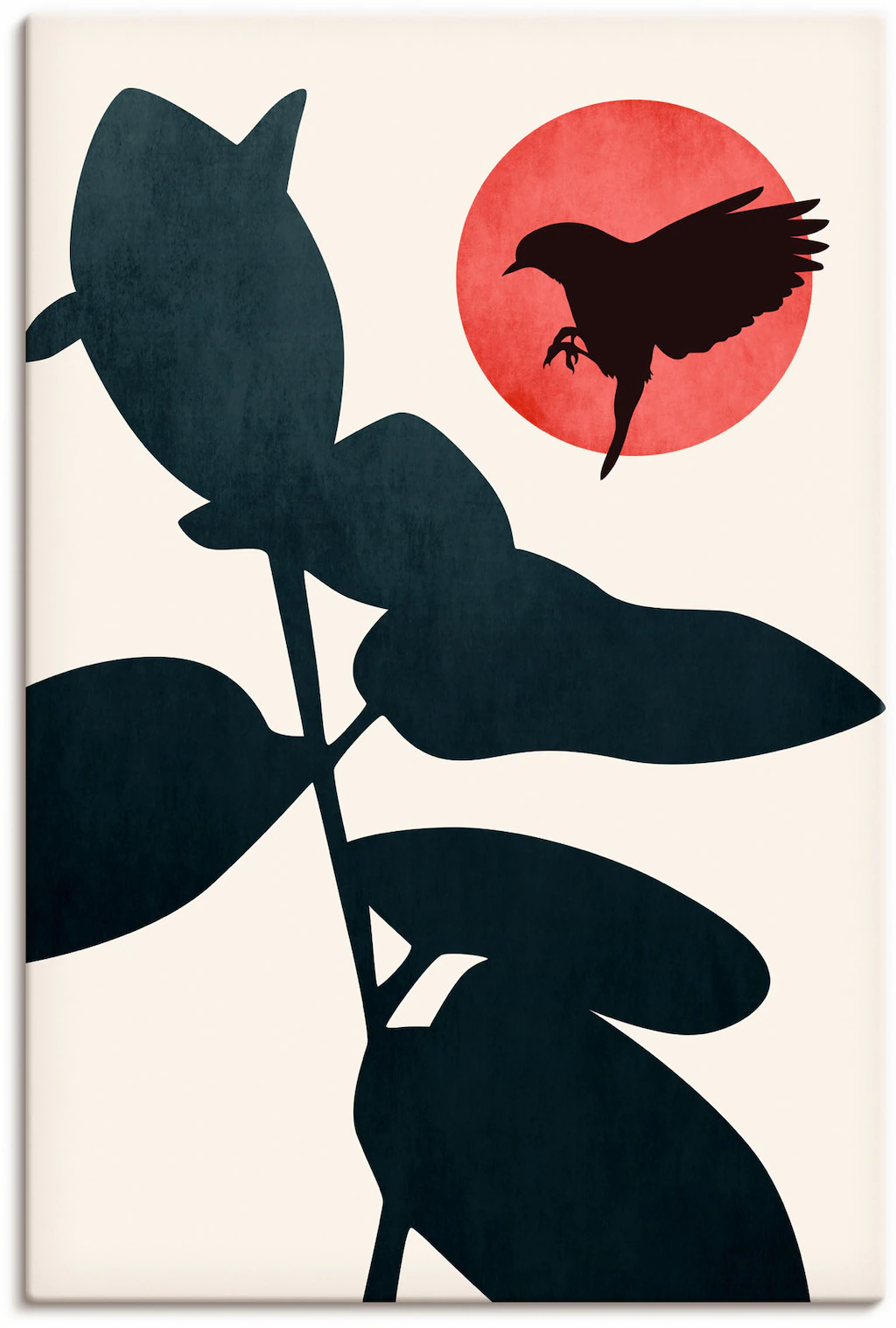Artland Leinwandbild »Japanischer Vogel«, Blätterbilder, (1 St.), auf Keilr günstig online kaufen