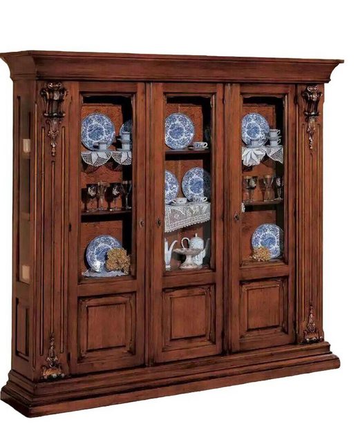 JVmoebel Vitrine Klassische Vitrine Anrichte Möbel Regale Massivholz Braun günstig online kaufen