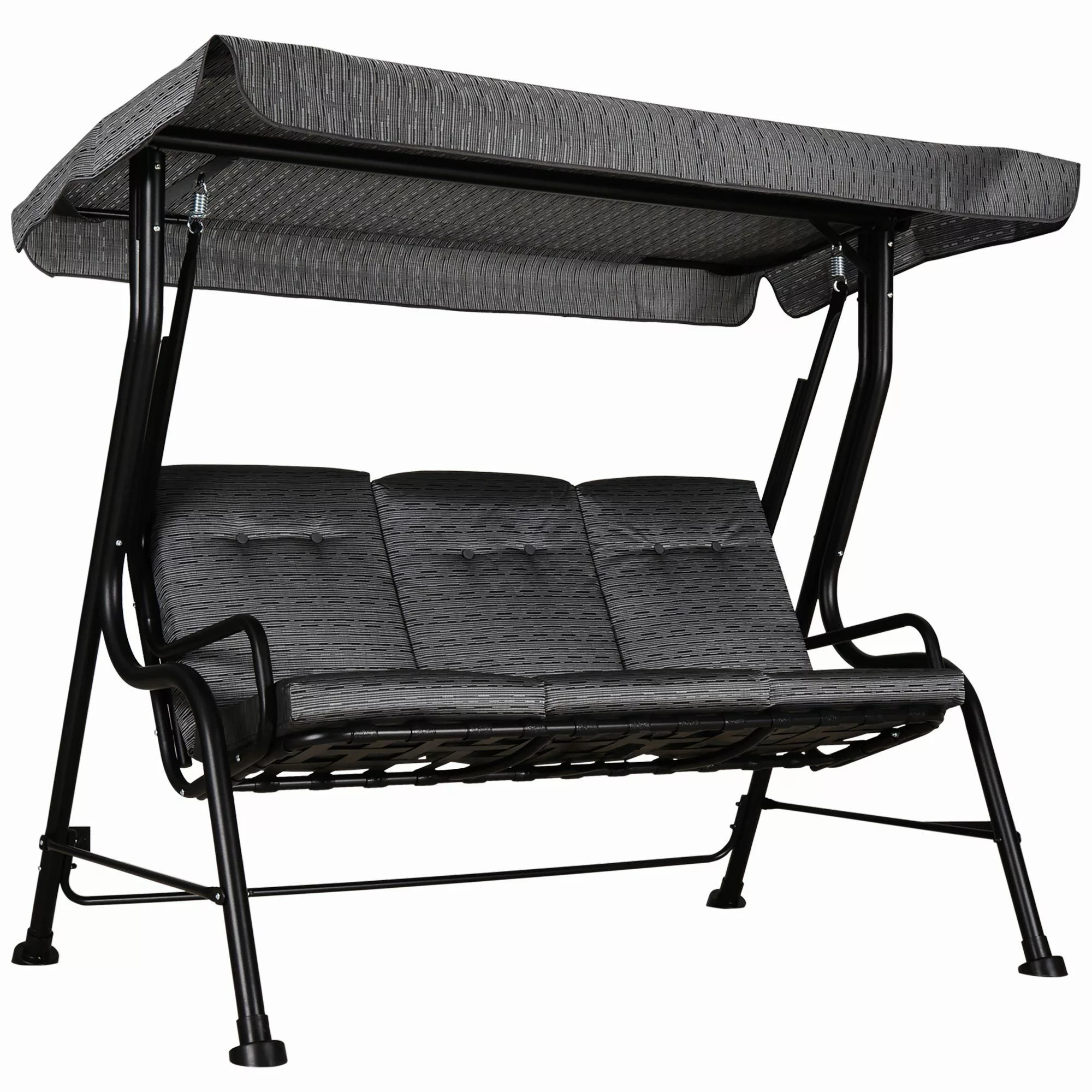 Outsunny Hollywoodschaukel Gartenschaukel mit Sonnendach, 3-Sitzer, günstig online kaufen