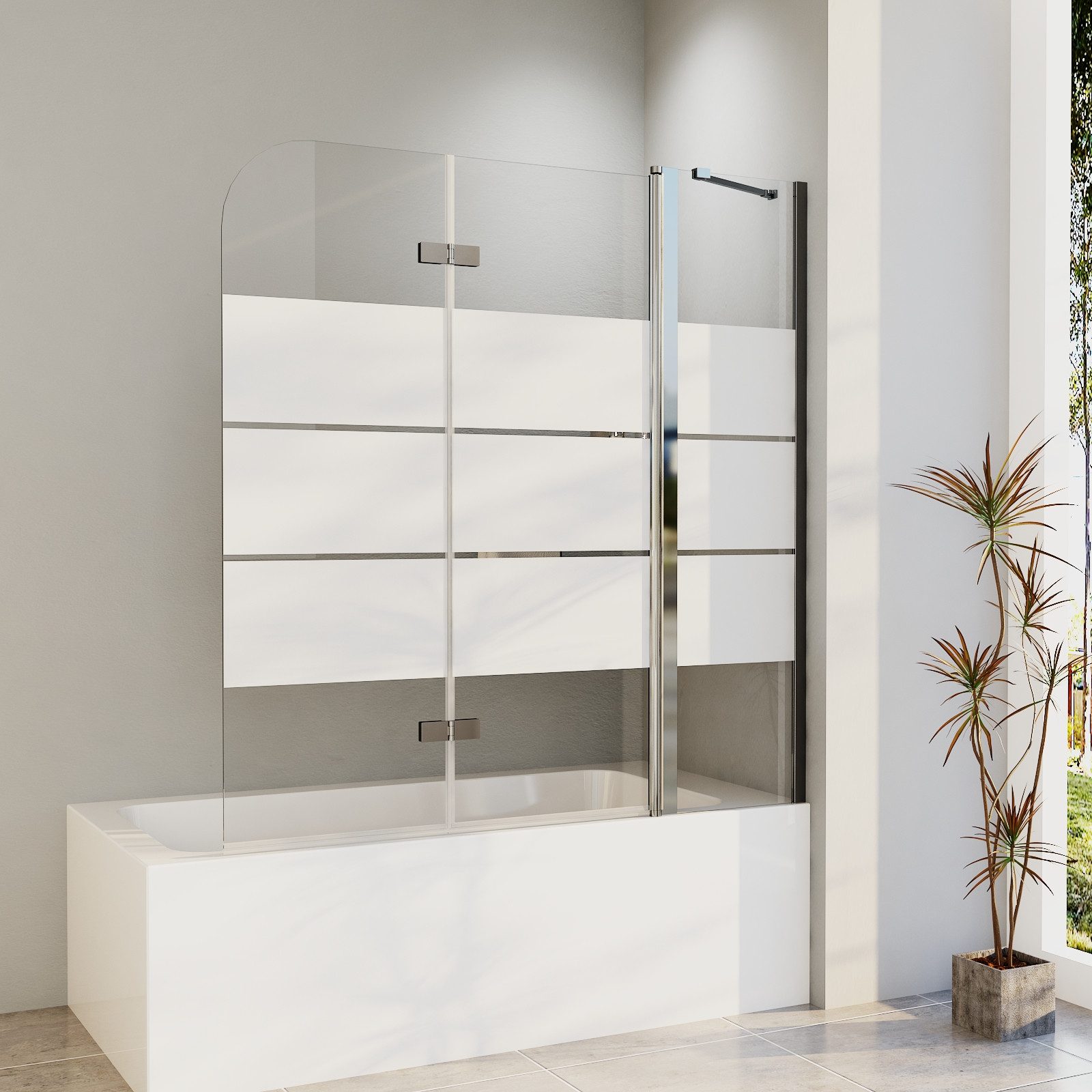 Hopibath Duschwand Badewanne faltbar Badewannenaufsatz Milchglas günstig online kaufen