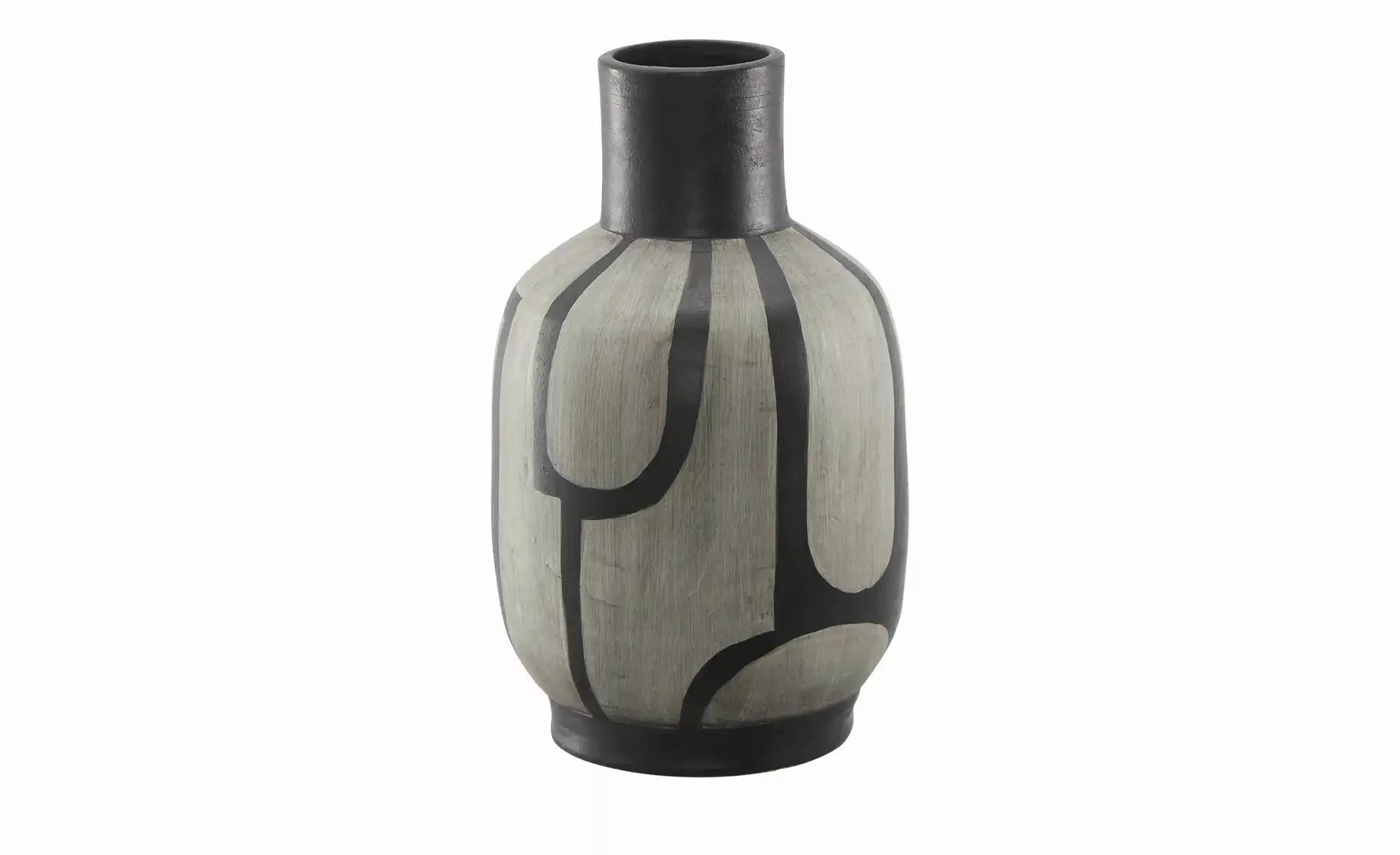 HOME STORY Deko Vase   ¦ schwarz ¦ Terracotta ¦ Maße (cm): H: 37,46  Ø: 21. günstig online kaufen