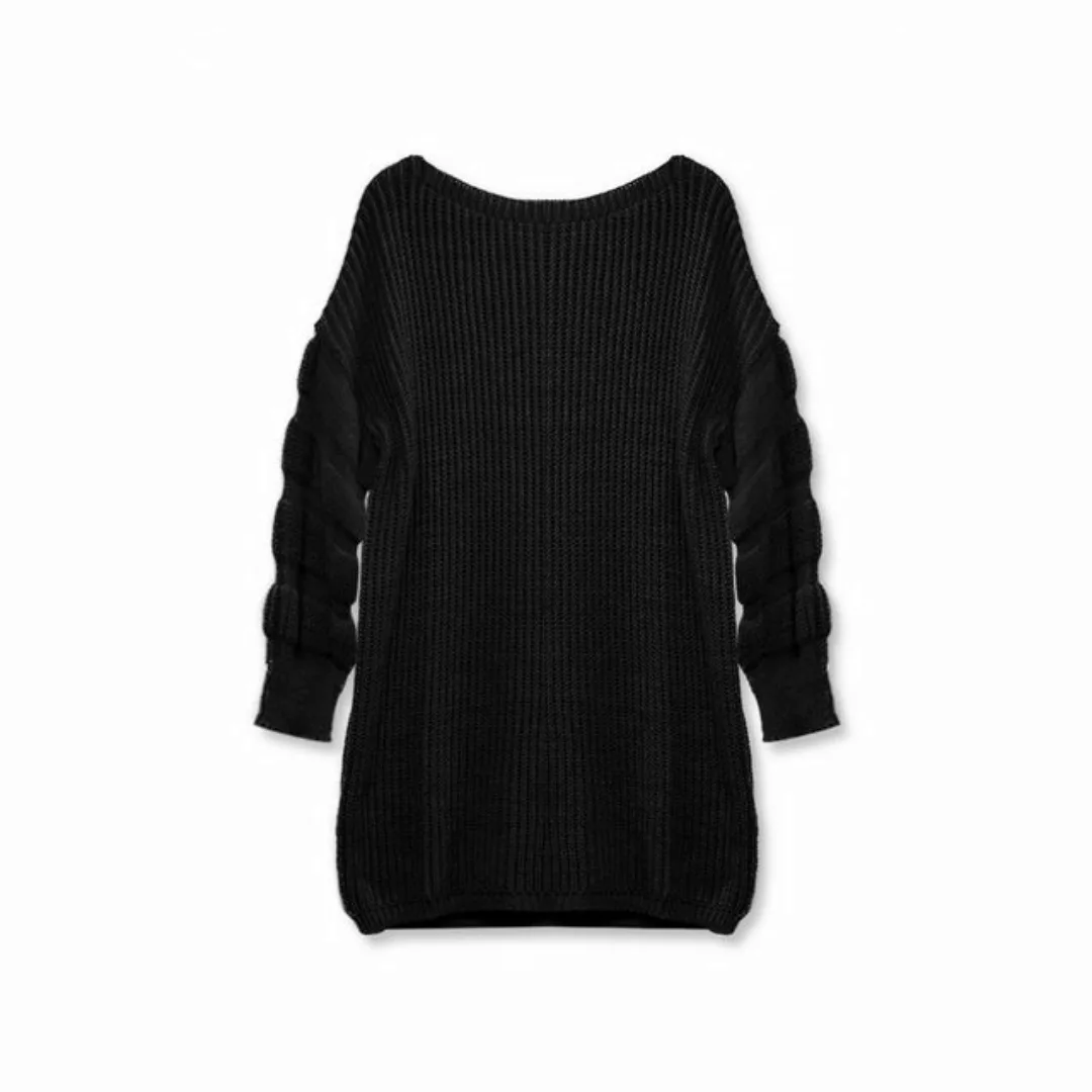 LaMarta Stillpullover Damen Longpullover Oversize Strick – Schwarz, Warm & günstig online kaufen