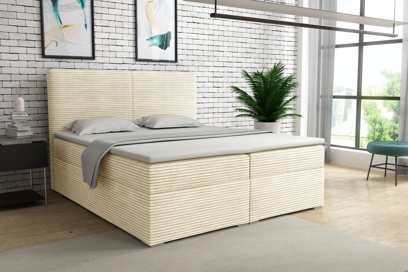 Deine Möbel 24 Boxspringbett LOFT III Boxspring Komplettbett Polsterbett Bo günstig online kaufen