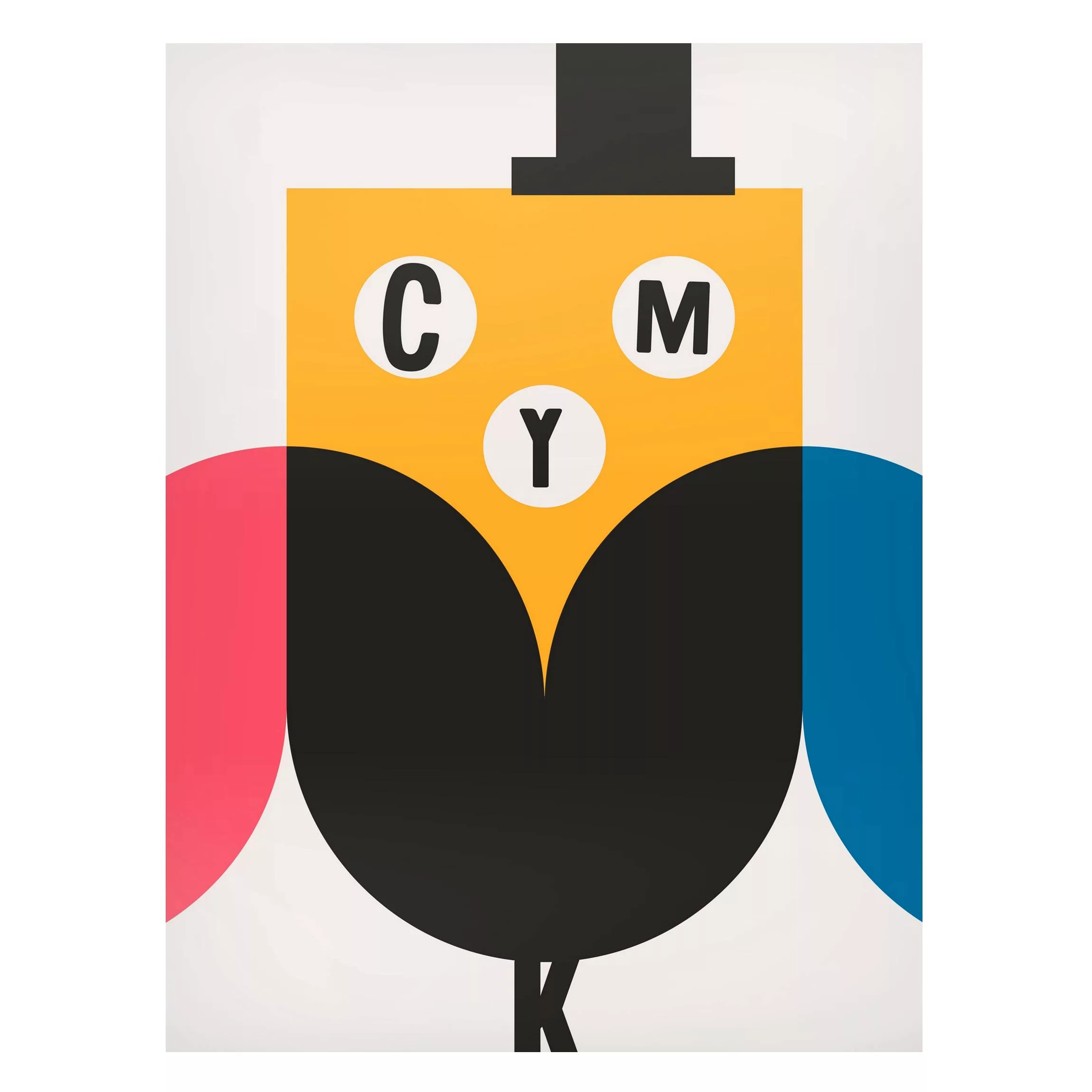 Magnettafel CMYK Eule Grafik günstig online kaufen