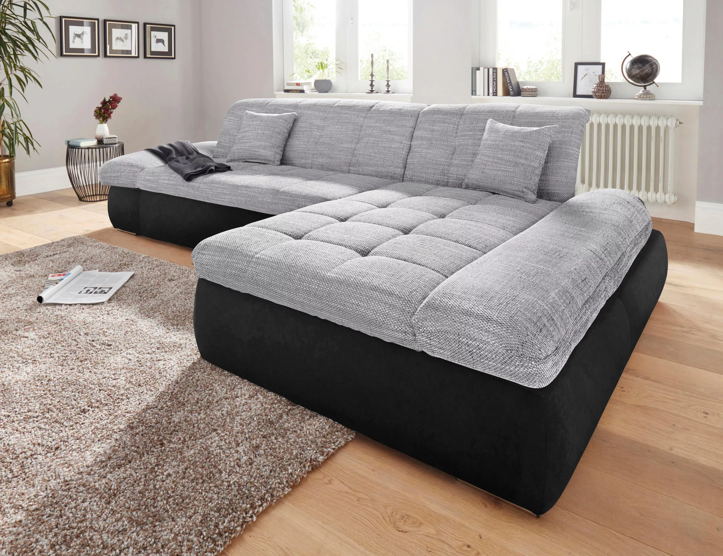 DOMO collection Ecksofa "NMoric incl. Zierkissen B/T/H: 273/216/80 cm L-For günstig online kaufen