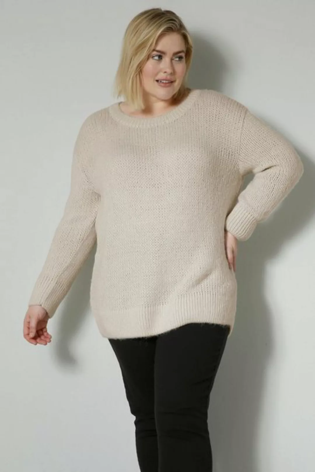 Sara Lindholm Strickpullover Pullover oversized Rundhals Langarm günstig online kaufen