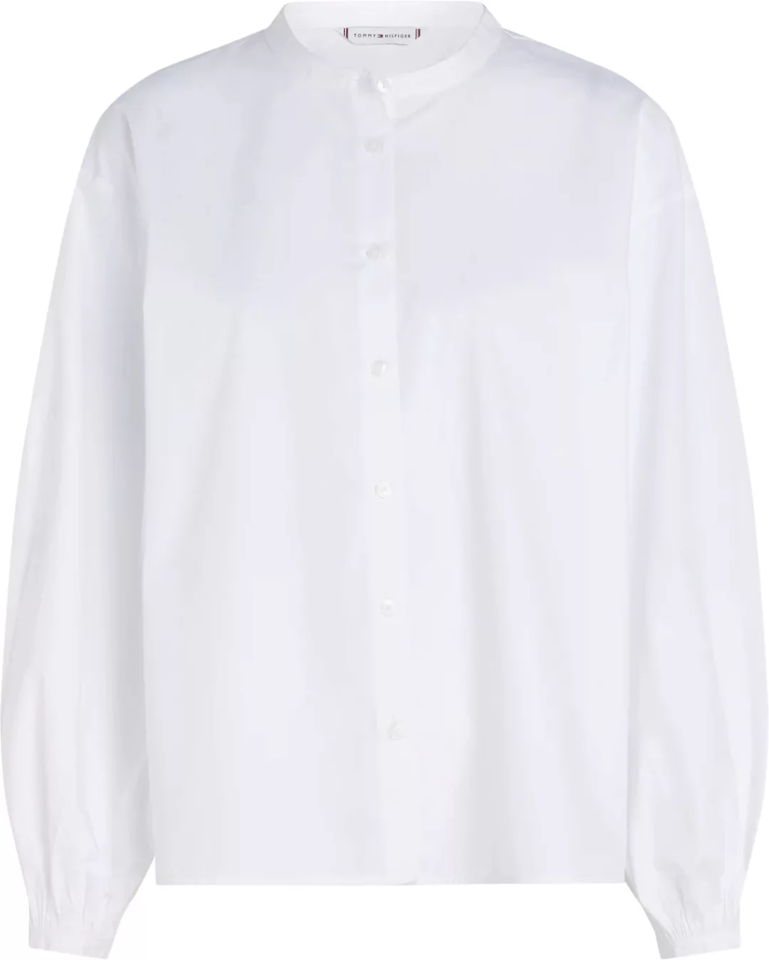 Tommy Hilfiger Langarmbluse "COTTON V-NECK BALLOON LS BLOUSE", mit Logostic günstig online kaufen