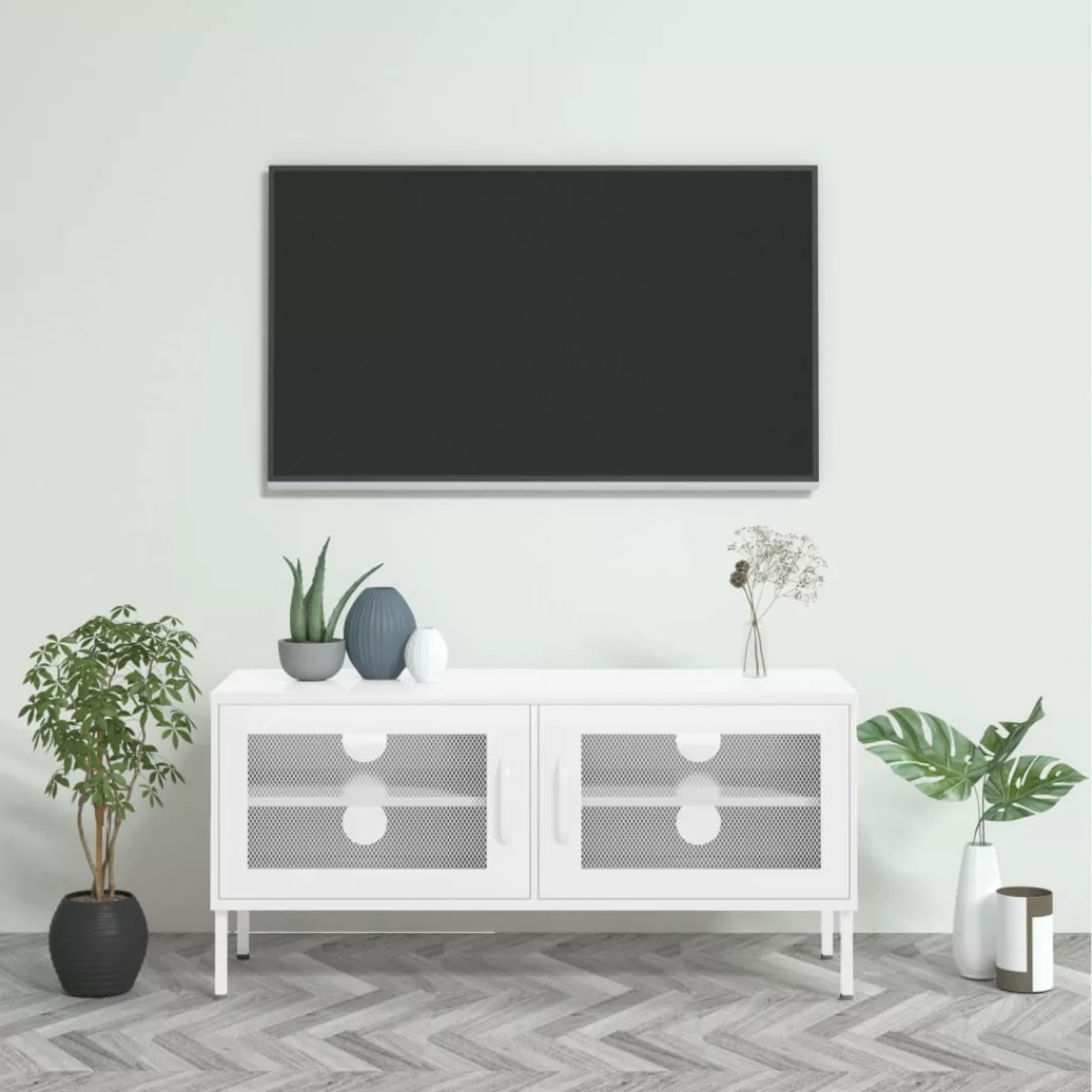 Tv-schrank Weiß 105x35x50 Cm Stahl günstig online kaufen