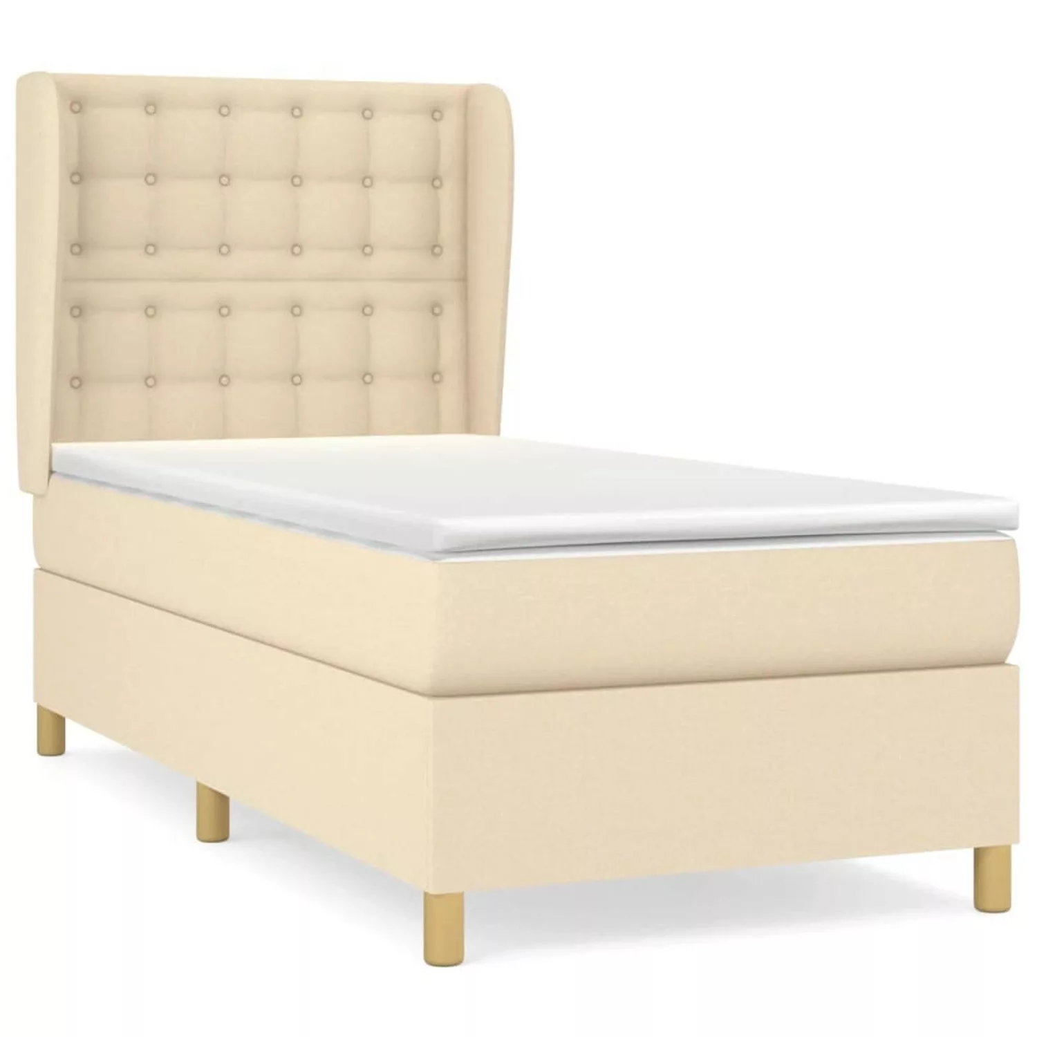 vidaXL Boxspringbett mit Matratze Creme 80x200 cm Stoff1372671 günstig online kaufen