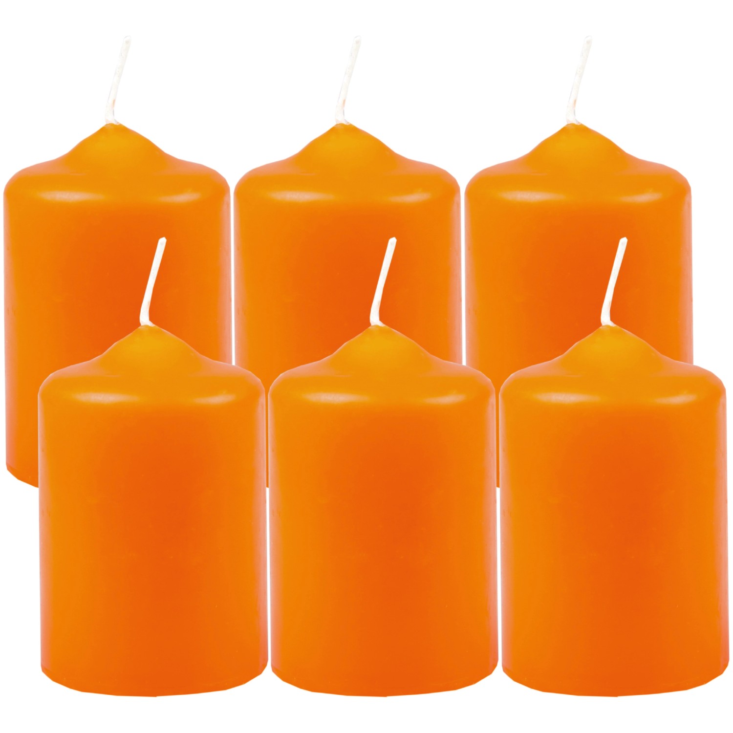 HS Candle Stumpenkerzen Ø4cm 6er Pack Orange günstig online kaufen