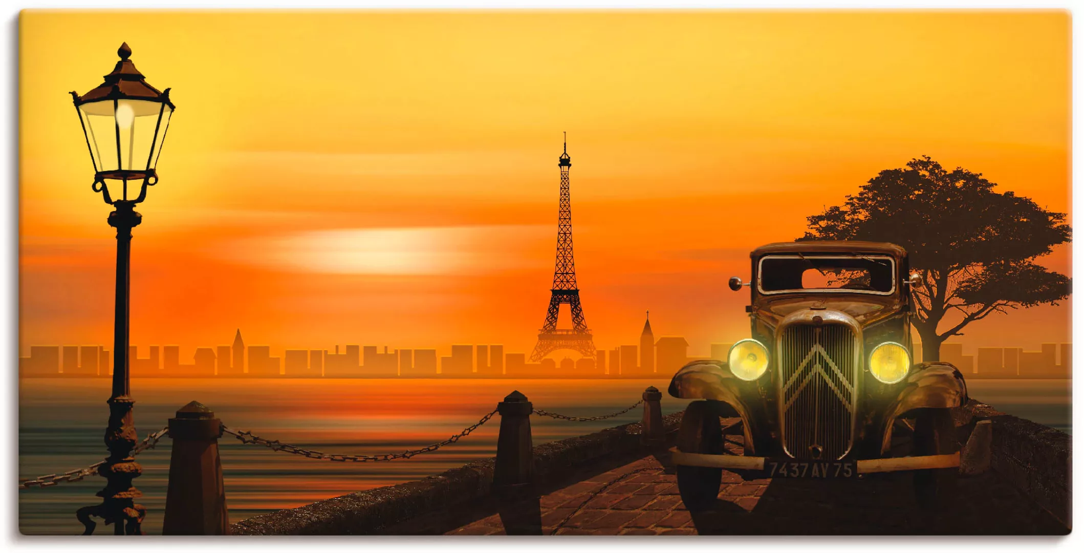 Artland Wandbild "Paris Nostalgie", Auto, (1 St.), als Leinwandbild, Poster günstig online kaufen
