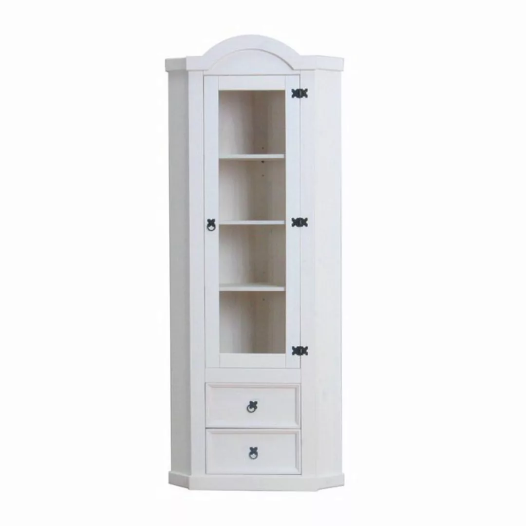 ebuy24 Vitrine New Mexico Eckschrank mit 1 Glastür und 2 Schublad günstig online kaufen