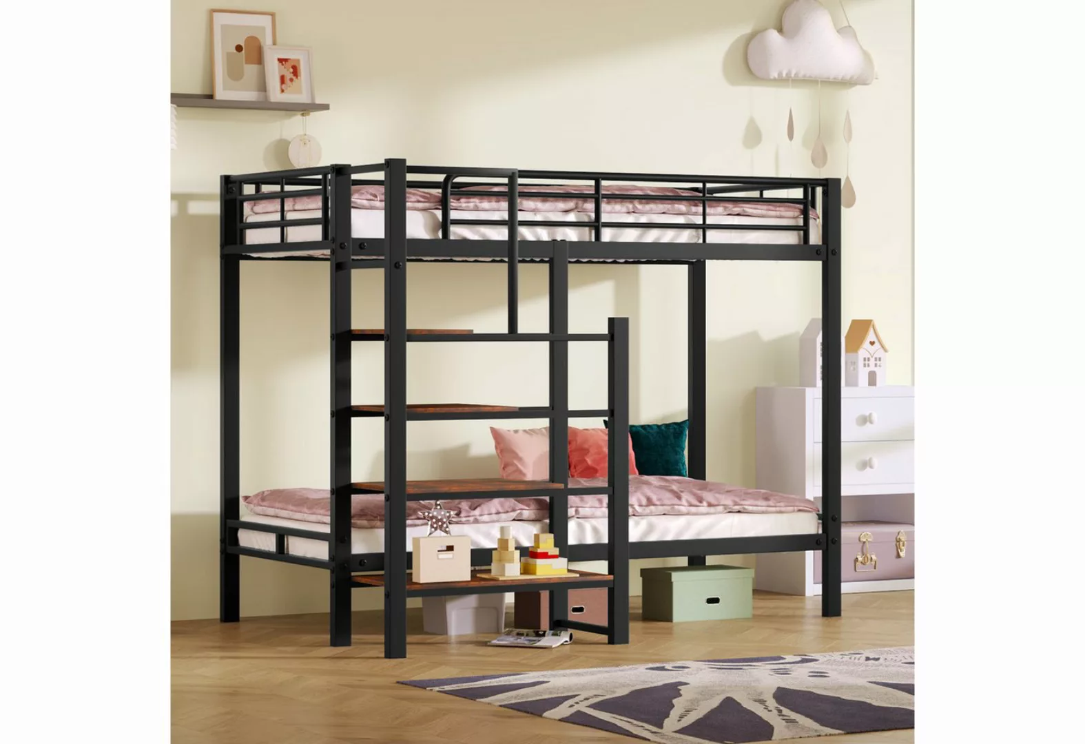 KoDise Etagenbett Metallbett 90*200cm Bettrahmen Kinderbett,robuste Konstru günstig online kaufen