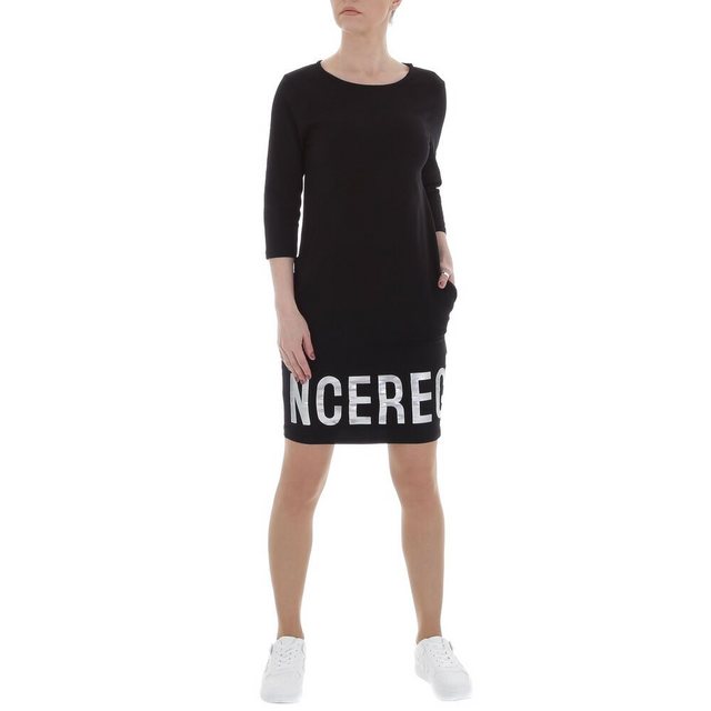 Ital-Design Sweatkleid Damen Freizeit Textprint Stretch Stretchkleid in Sch günstig online kaufen