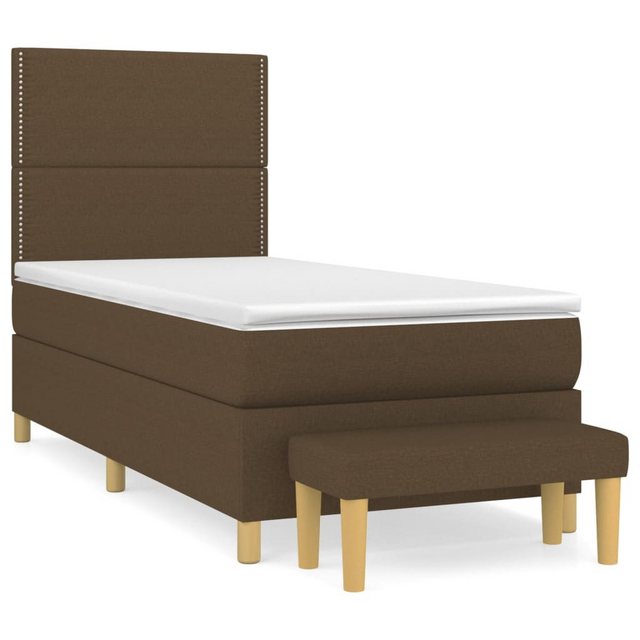 vidaXL Boxspringbett Boxspringbett mit Matratze Dunkelbraun 100x200 cm Stof günstig online kaufen