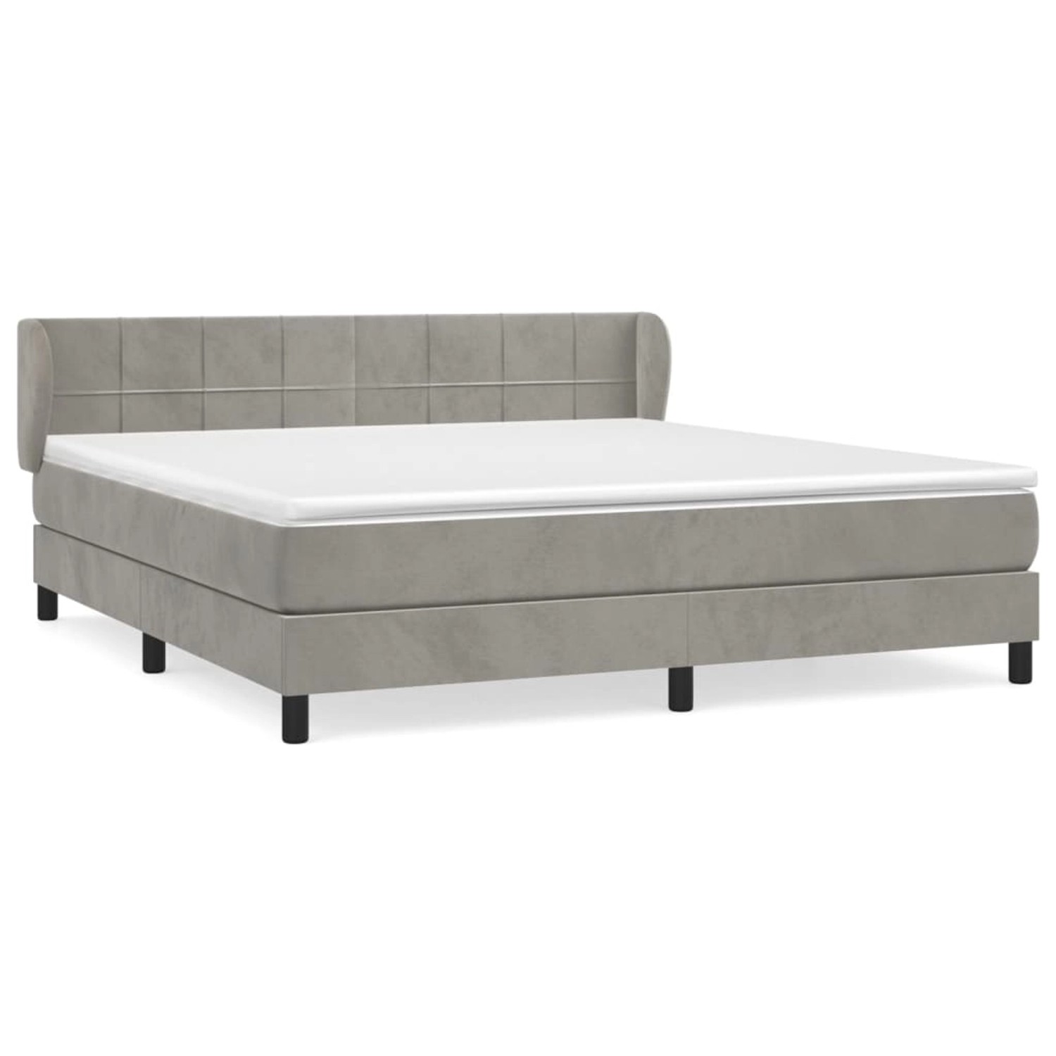 vidaXL Boxspringbett mit Matratze Hellgrau 180x200 cm Samt1372306 günstig online kaufen