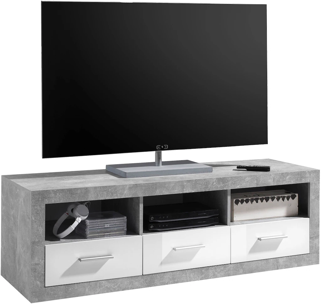 HBZ Lowboard "Stone", (1 St.), weiß Hochglanz, TV Möbel bis 55 Zoll geeigne günstig online kaufen