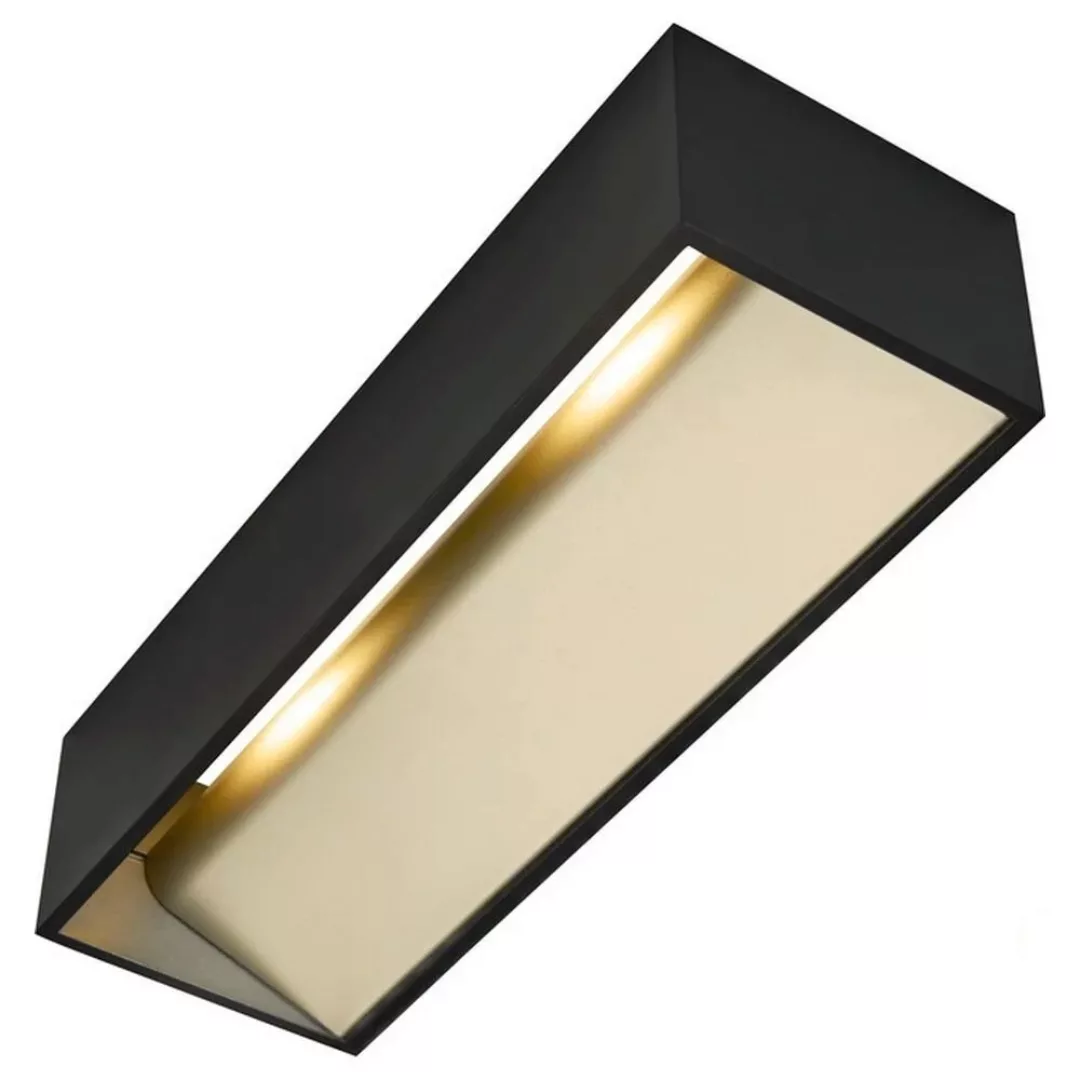 LED Wandleuchte LOGS In L 19W 1100lm dimmbar in Schwarz und Gold günstig online kaufen