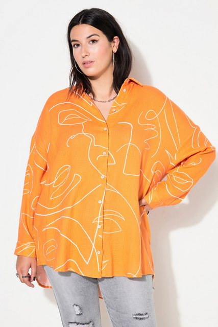 Studio Untold Hemdbluse Hemdbluse oversized Musselin Print Langarm günstig online kaufen