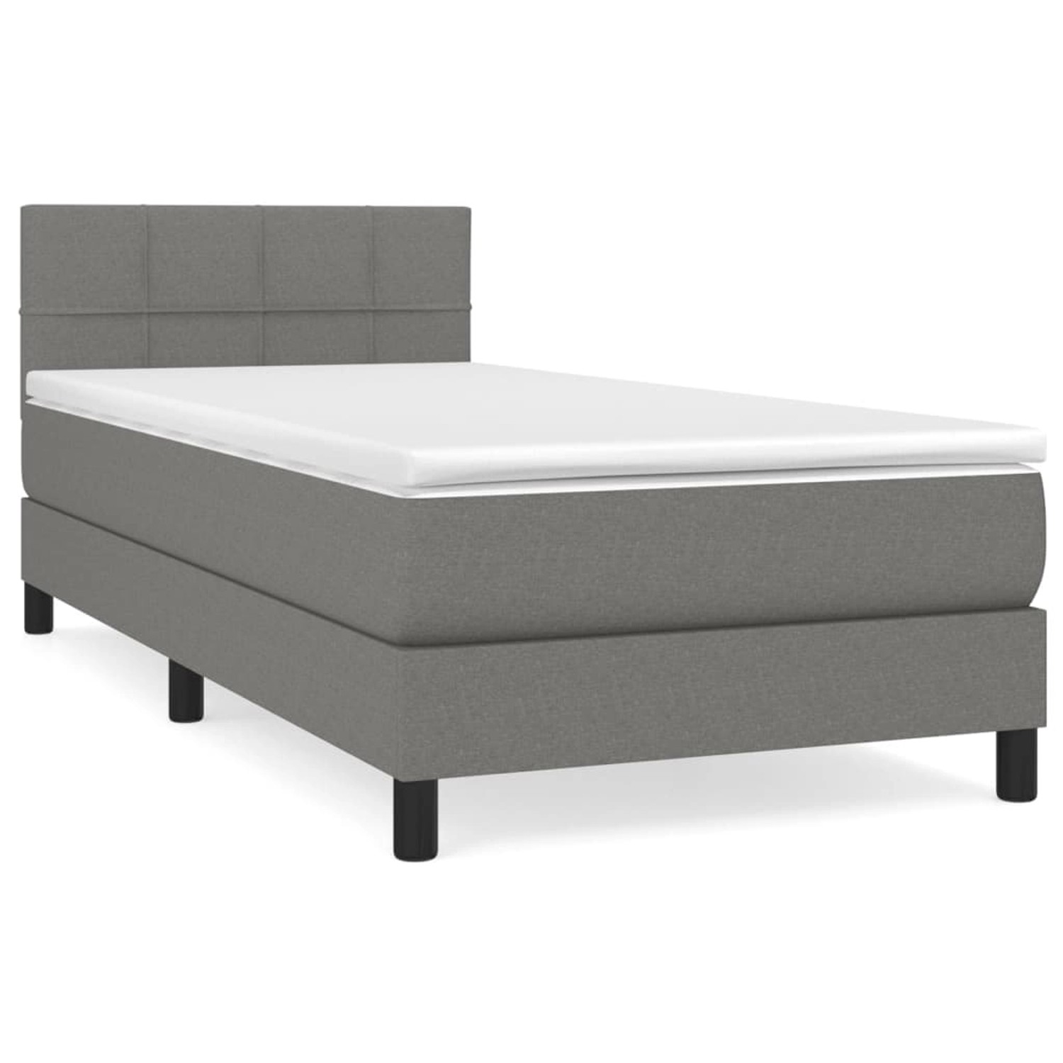 vidaXL Boxspringbett mit Matratze Dunkelgrau 90x200 cm Stoff1394881 günstig online kaufen