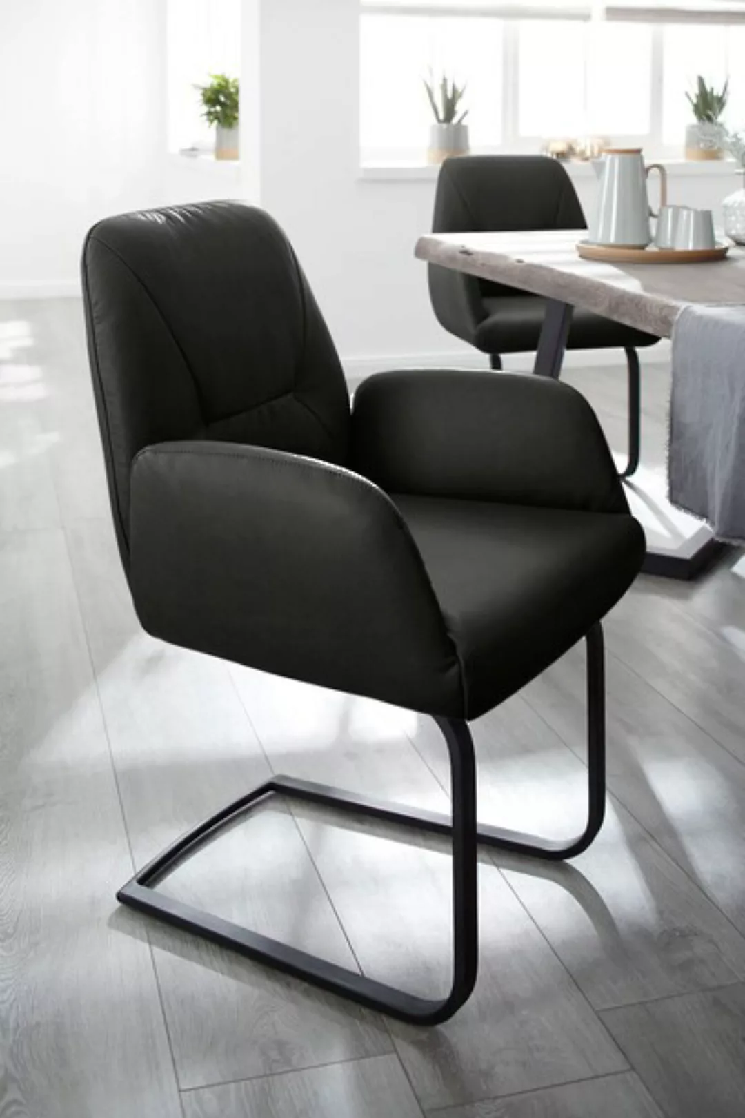 W.SCHILLIG Freischwinger »ole«, Longlife Xtra-Leder Z59, Gestell in Schwarz günstig online kaufen
