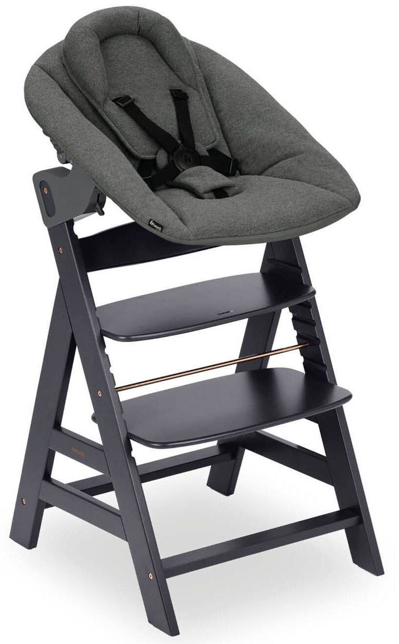 Hauck Hochstuhl »Alpha Newborn Set Plus, Dark Grey«, (Set), 2 St., mit Newb günstig online kaufen