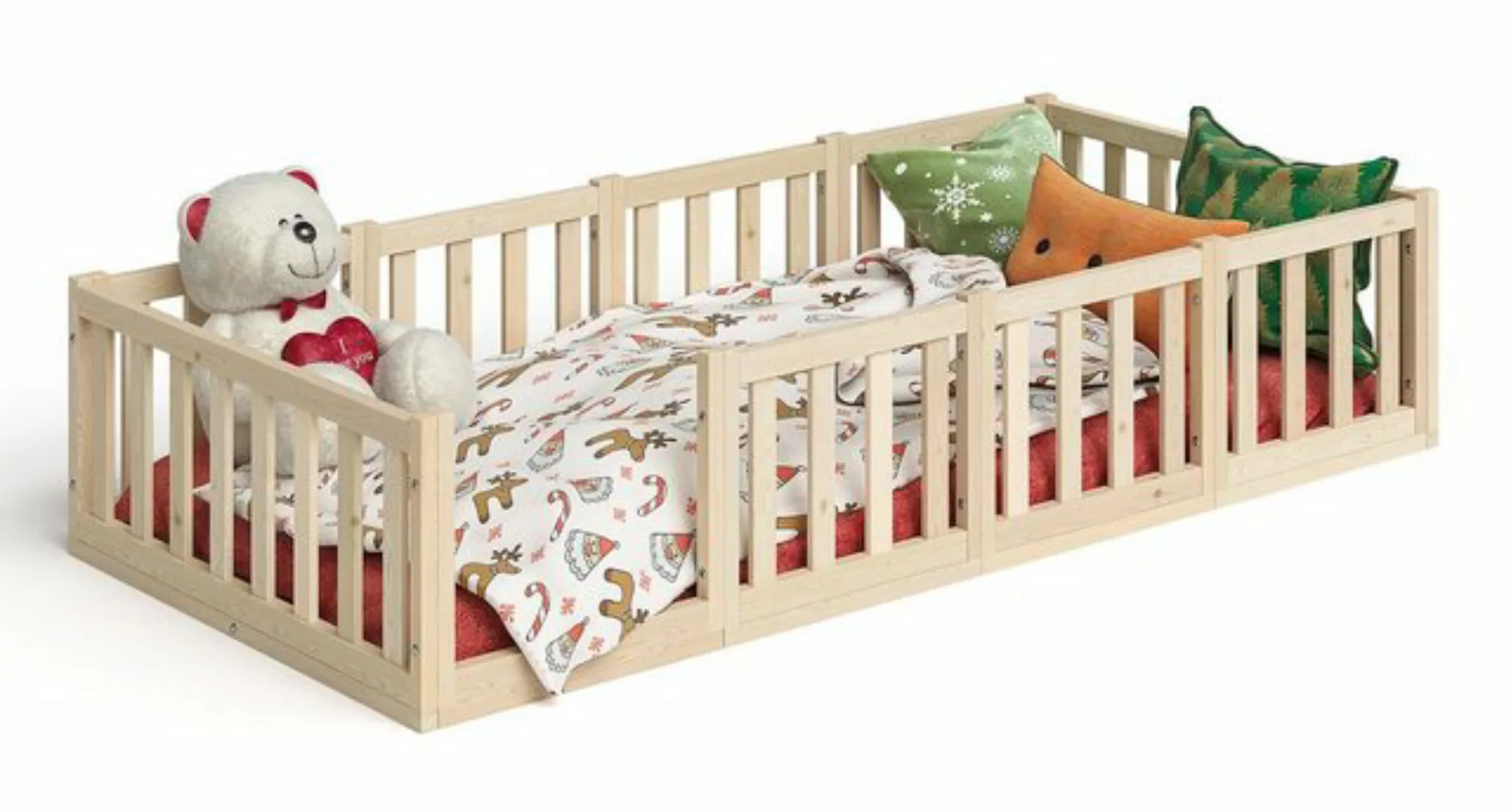 Bellabino Kinderbett Tapi (90x200 cm, natur), aus Kiefer Massivholz, in ver günstig online kaufen