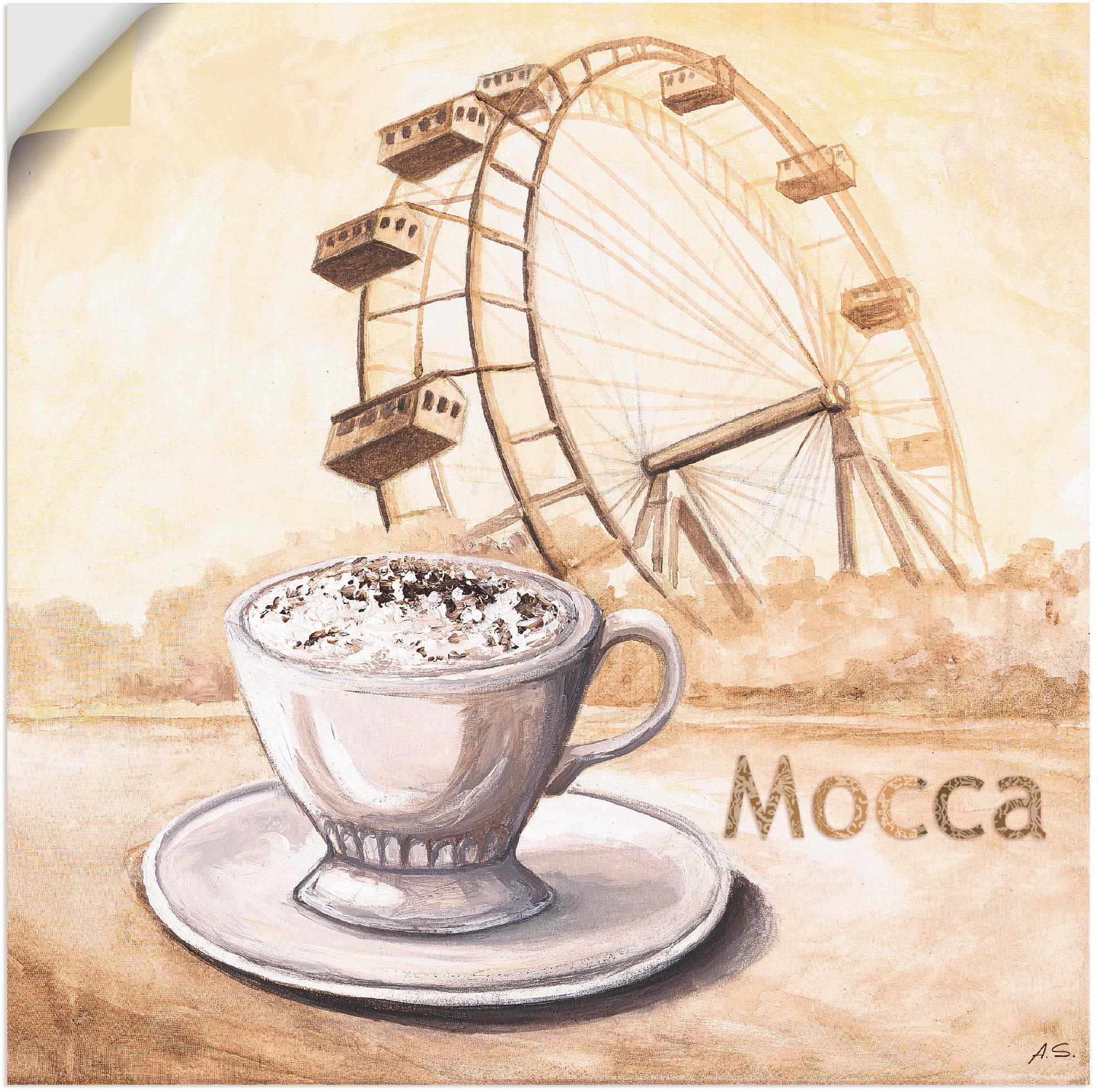 Artland Wandbild »Mocca in Wien«, Kaffee Bilder, (1 St.), als Leinwandbild, günstig online kaufen
