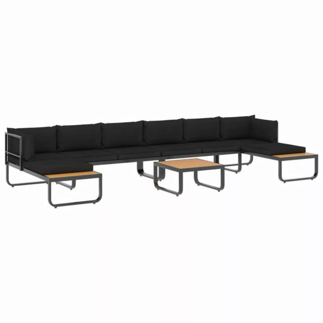 5-tlg. Garten-ecksofa-set Mit Auflagen Aluminium Und Wpc günstig online kaufen