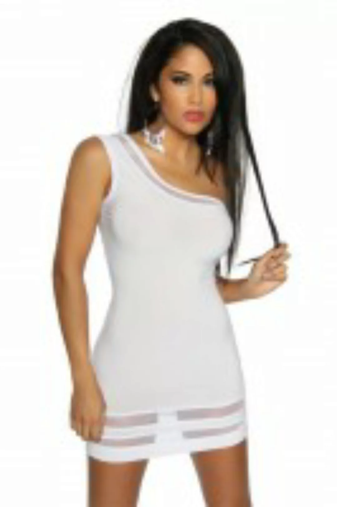 Asymmetrisches Minikleid weiß günstig online kaufen
