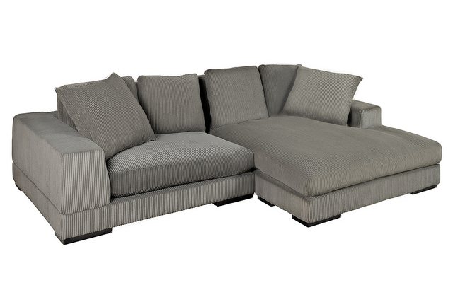 riess-ambiente Ecksofa BABYLON 270cm grau · XXL Couch in L-Form mit Cord-Be günstig online kaufen