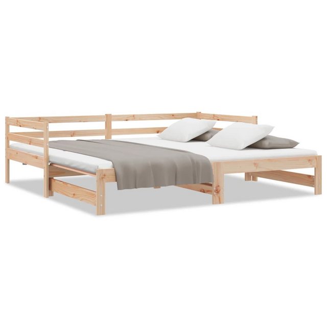 vidaXL Gästebett Gästebett Tagesbett Ausziehbar Weiß 80x200 cm Massivholz K günstig online kaufen