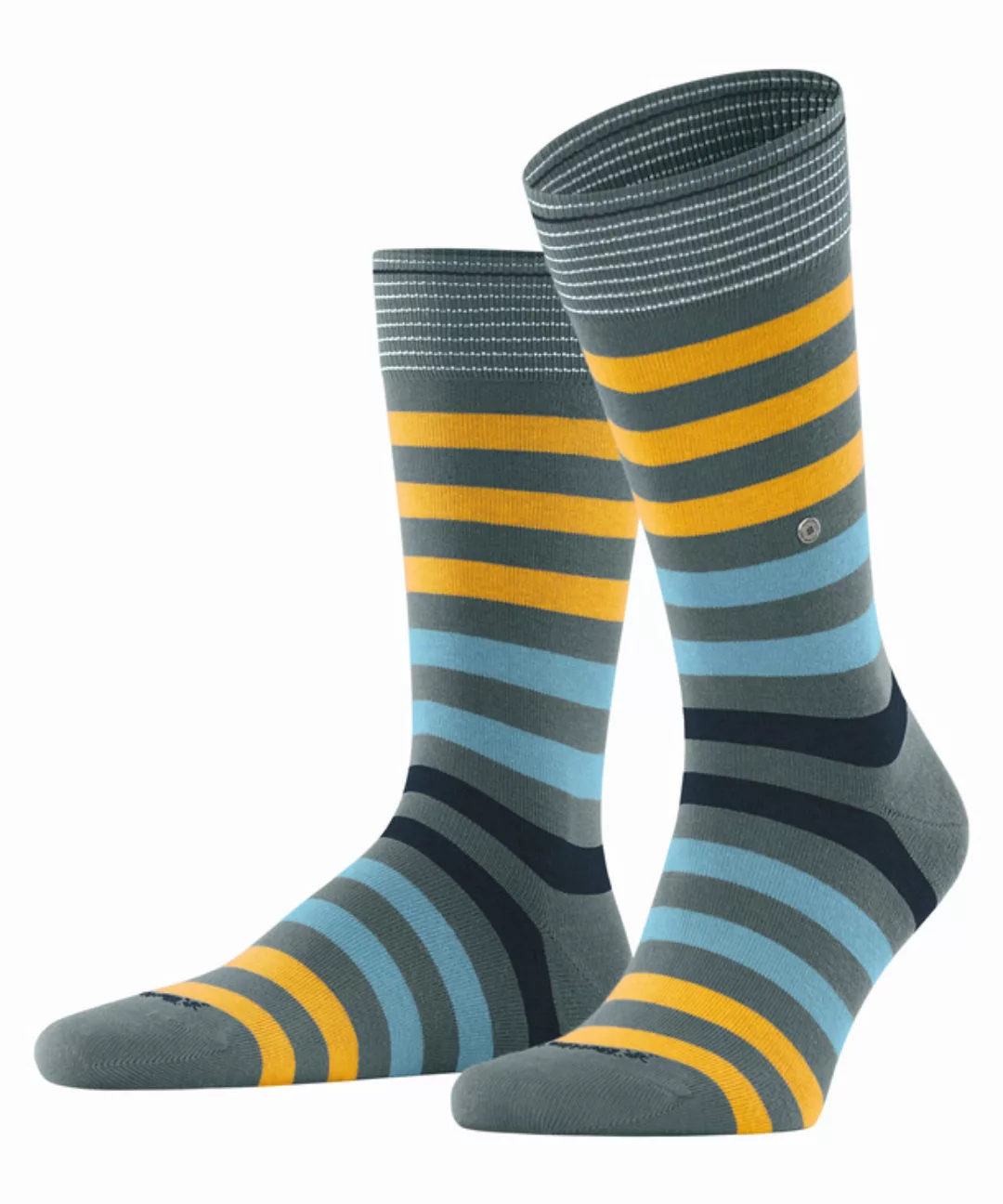 Burlington Blackpool Herren Socken, 40-46, Grau, Streifen, Baumwolle, 21023 günstig online kaufen